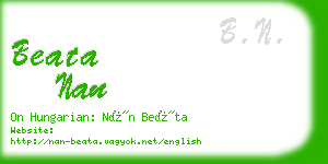 beata nan business card